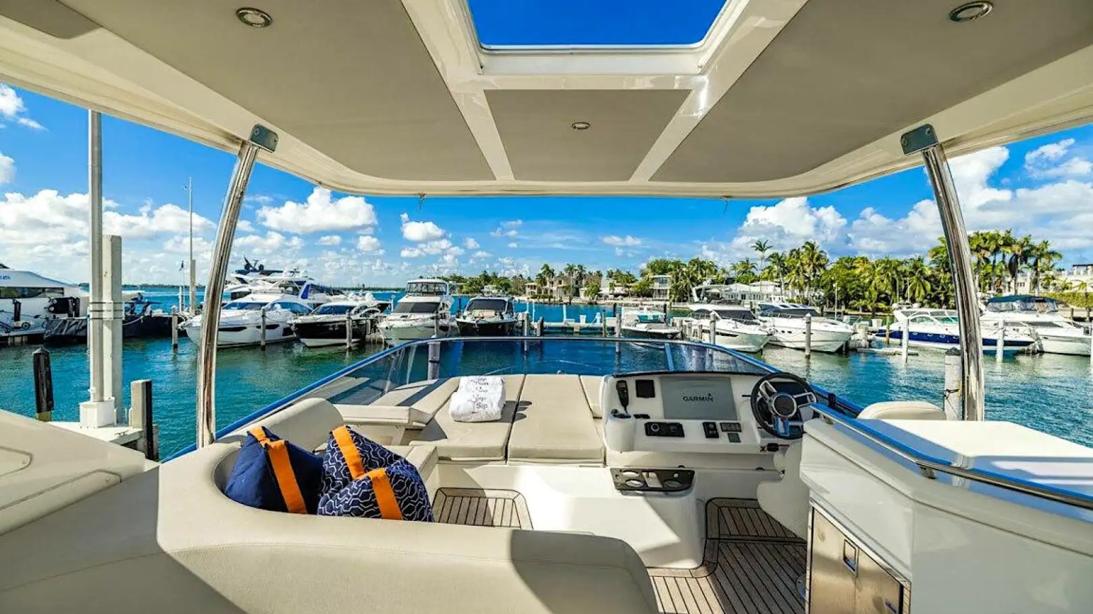 Flybridge wet bar on 52′ Absolute yacht