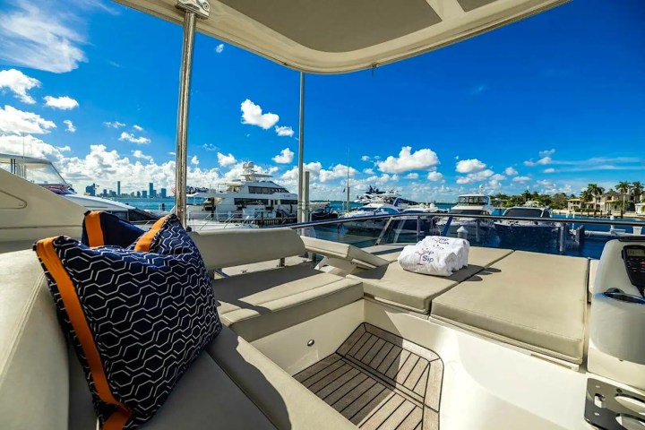 Flybridge sunroof on 52′ Absolute