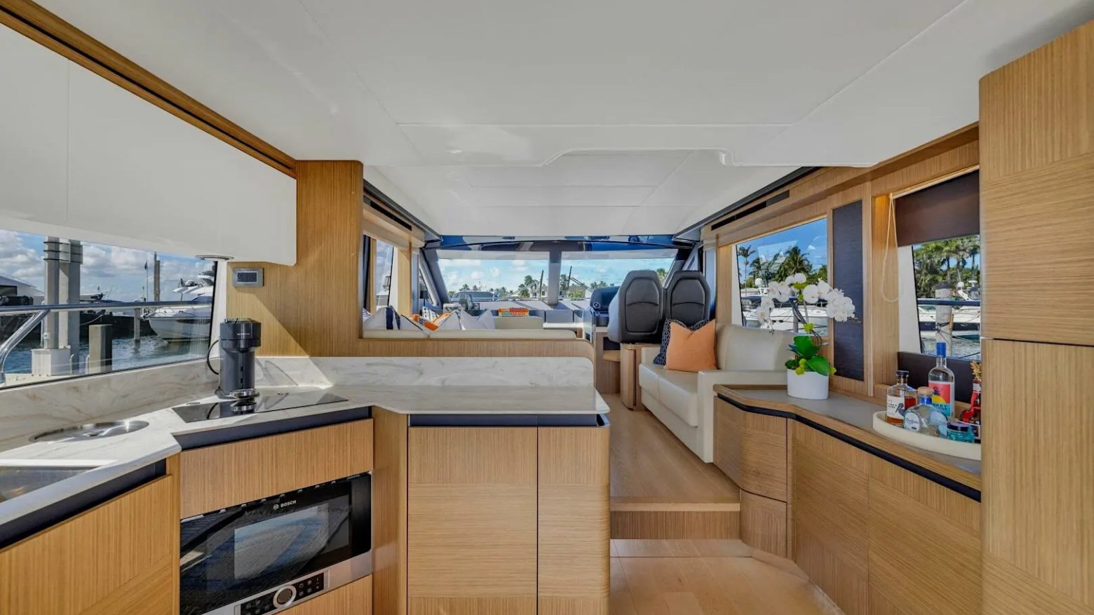 Galley kitchen on 52′ Absolute yacht