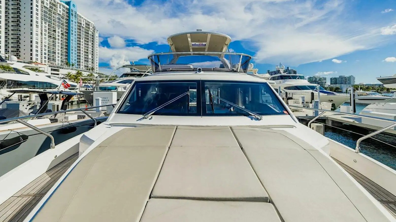 Bow sunpad on 52′ Absolute yacht