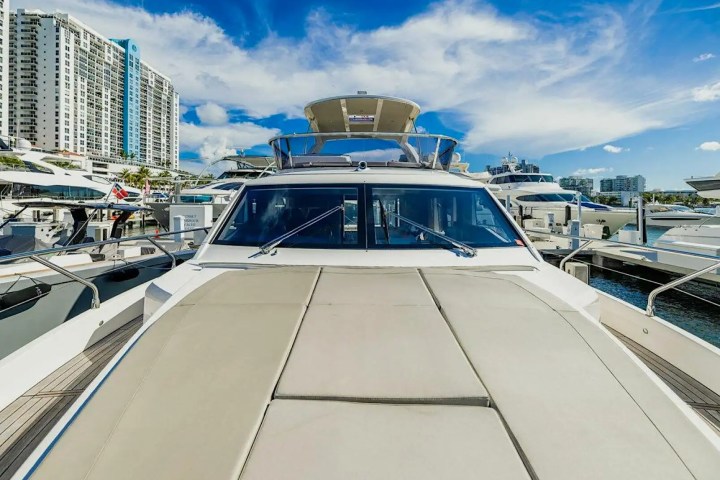 Bow sunpad on 52′ Absolute yacht