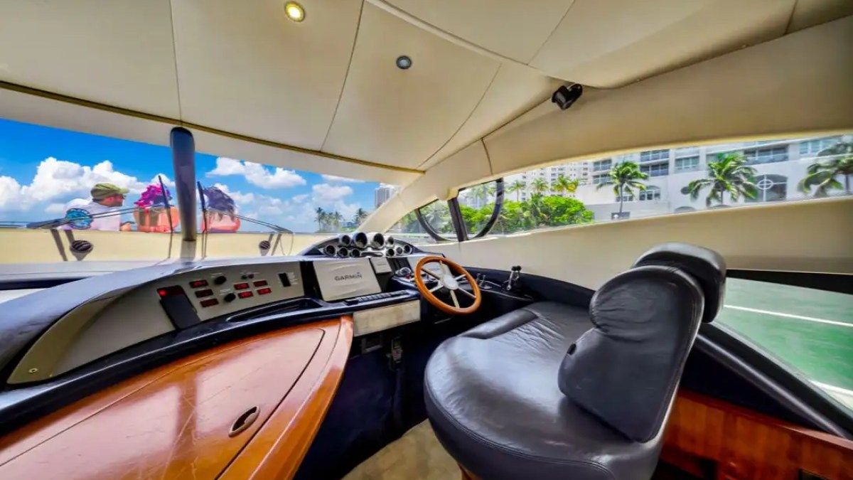 Helm station interior on 55′ Azimut