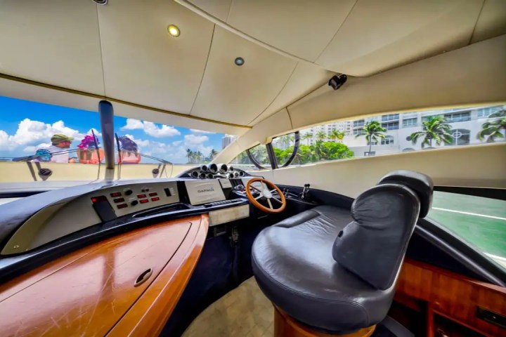 Helm station interior on 55′ Azimut