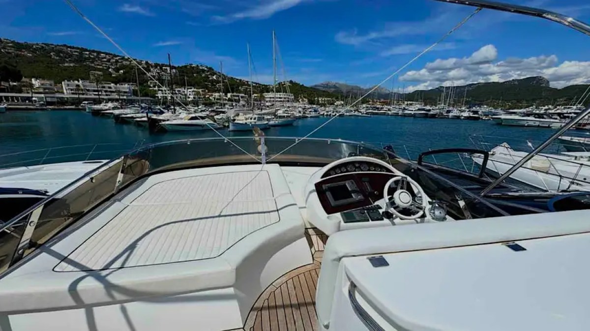 Helm station in action on 60′ Sunseeker Miami