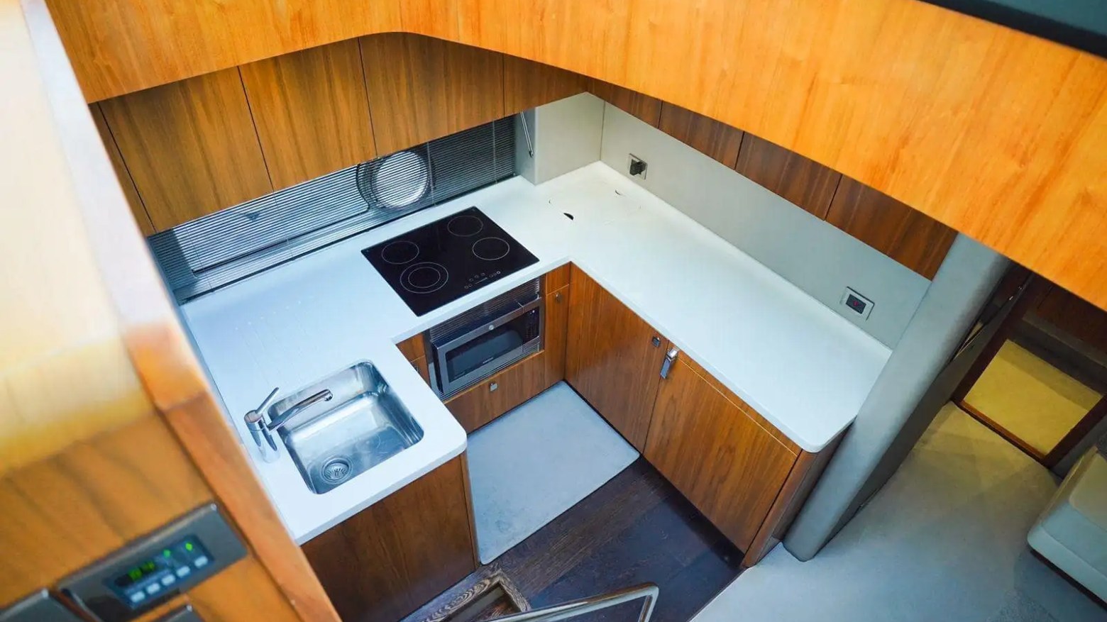 60ft Sunseeker yacht Miami galley kitchen area