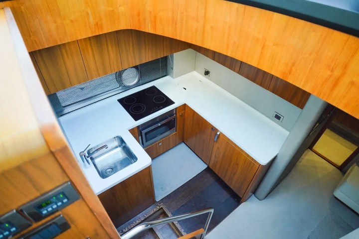 60ft Sunseeker yacht Miami galley kitchen area