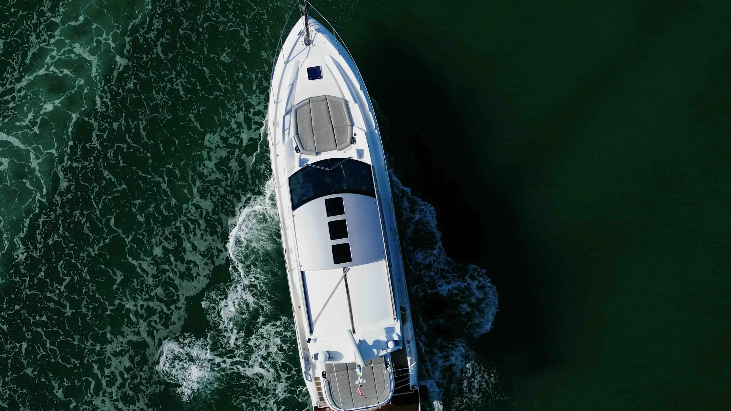 60ft Sunseeker yacht Miami drone top-down overhead view