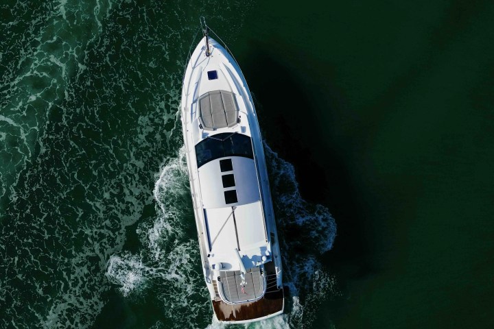 60ft Sunseeker yacht Miami drone top-down overhead view