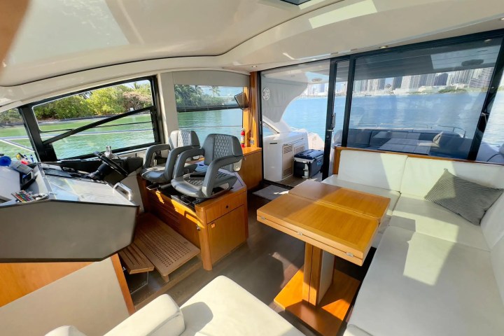 60ft Sunseeker yacht Miami interior helm view
