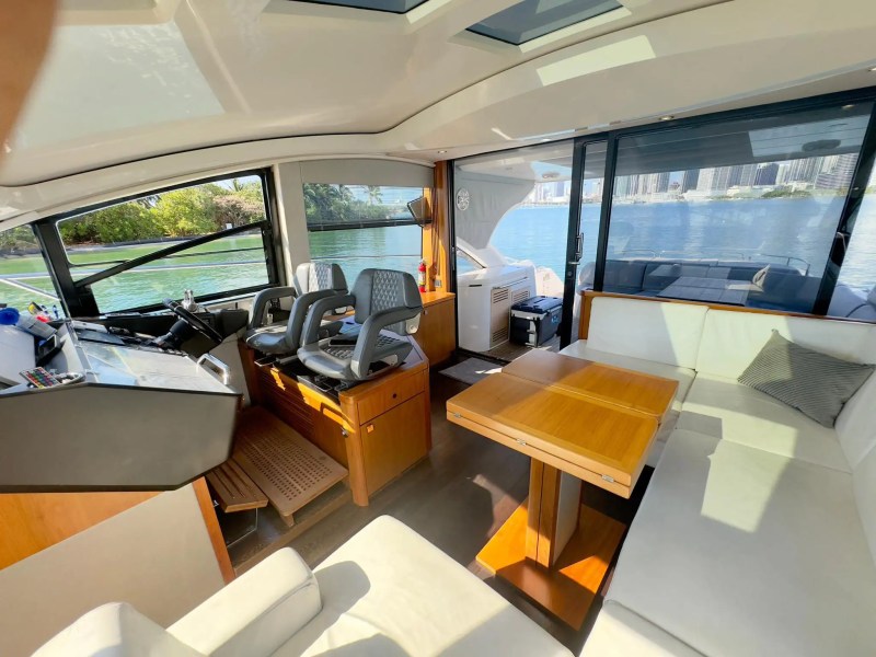 60ft Sunseeker yacht Miami interior helm view