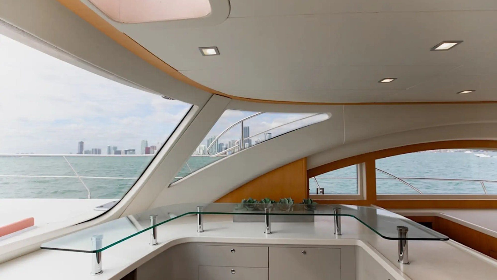 Galley prep counter on 62′ Powercat Miami