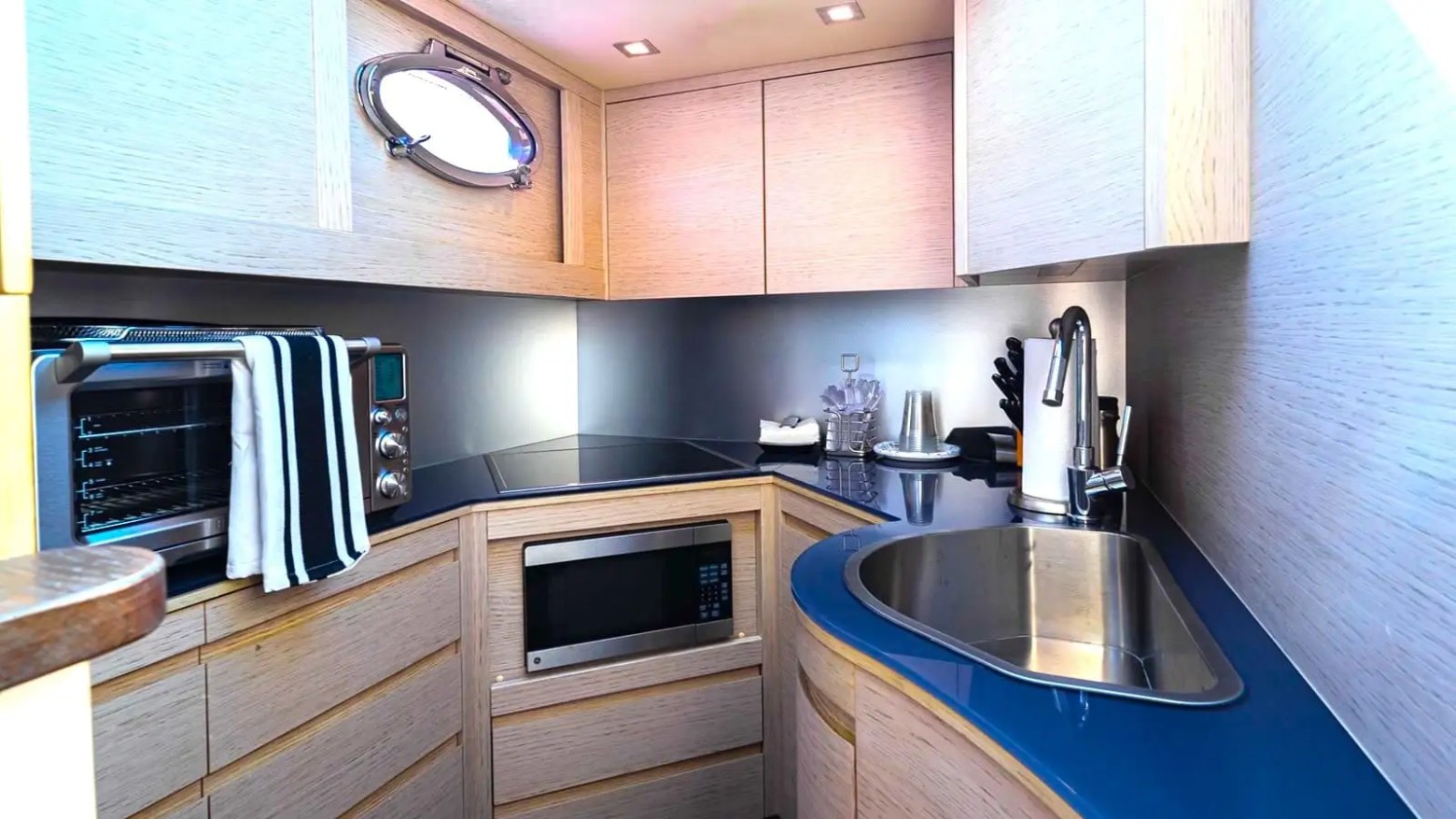 Galley appliance area on 65′ Pershing Miami