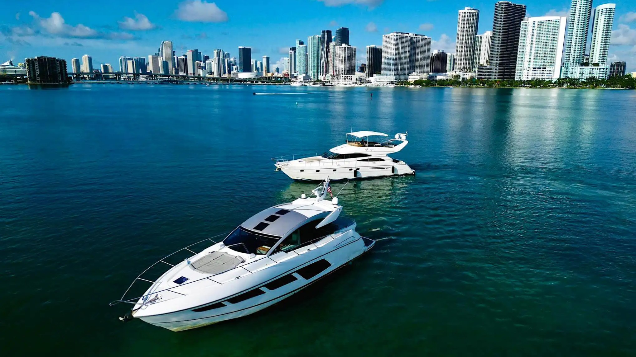 65ft Viking yacht Miami flared hull angle