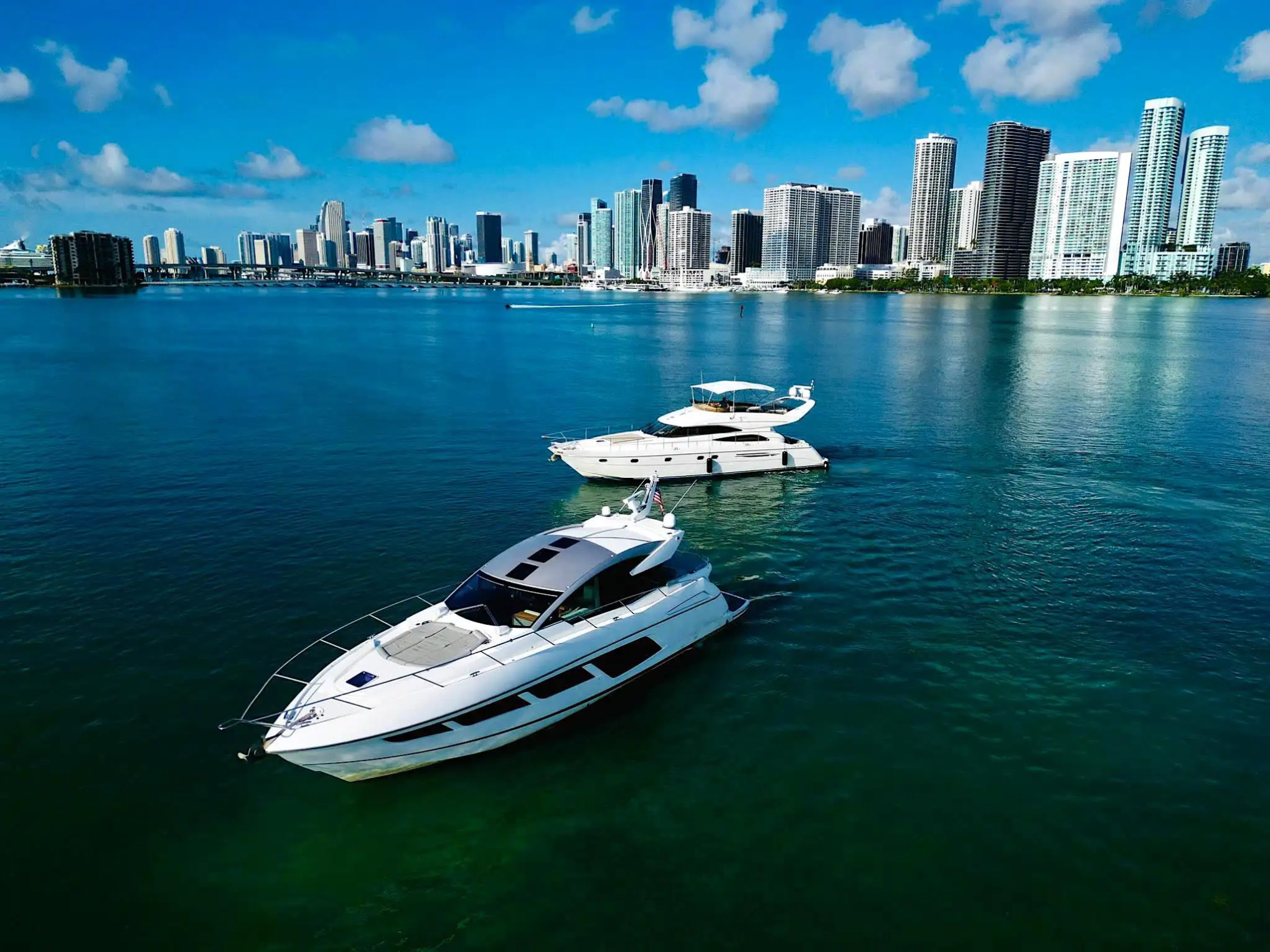 65ft Viking yacht Miami flared hull angle