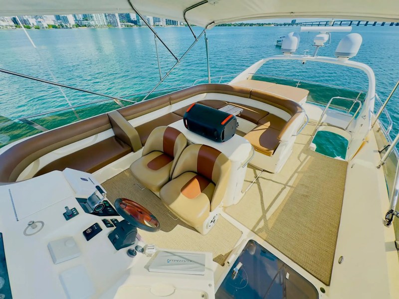 65ft Viking yacht Miami flybridge panoramic seating