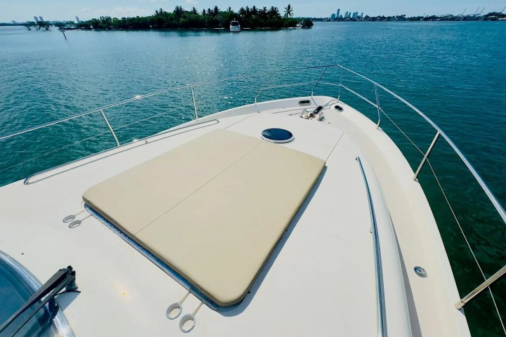 65ft Viking yacht Miami bow luxury sun pads