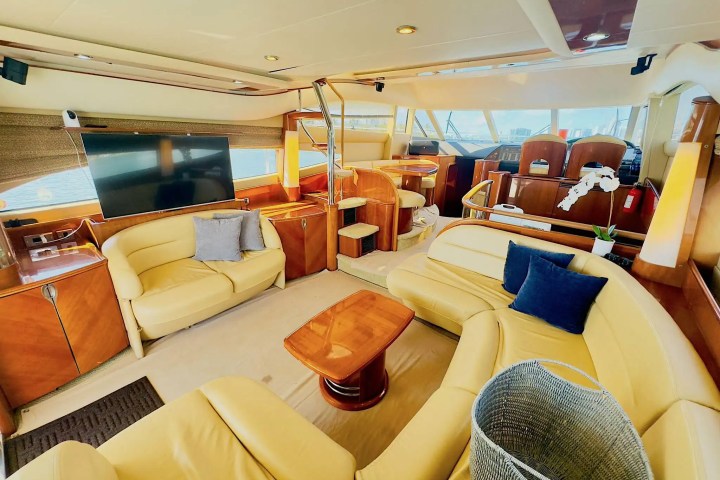 65ft Viking yacht Miami salon seating interior