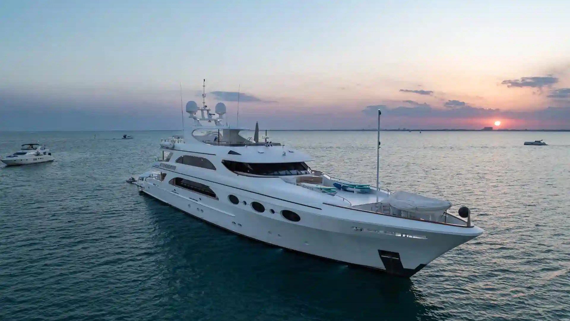 Forward deck group area on 166′ Trinity Miami