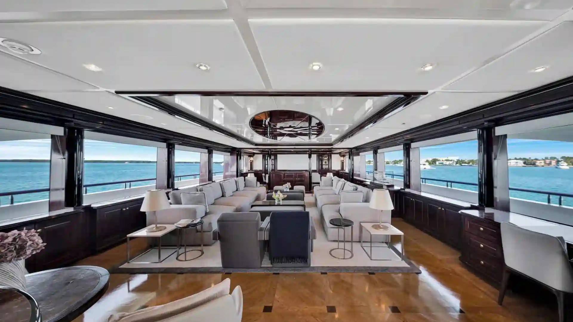 Main salon on 166′ Trinity Miami