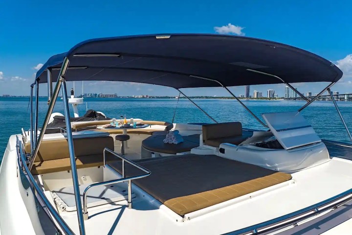 Flybridge helm on 80′ Ferretti Miami