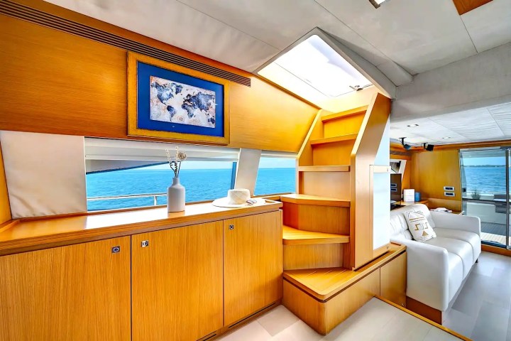 Companionway corridor on 80′ Ferretti Miami