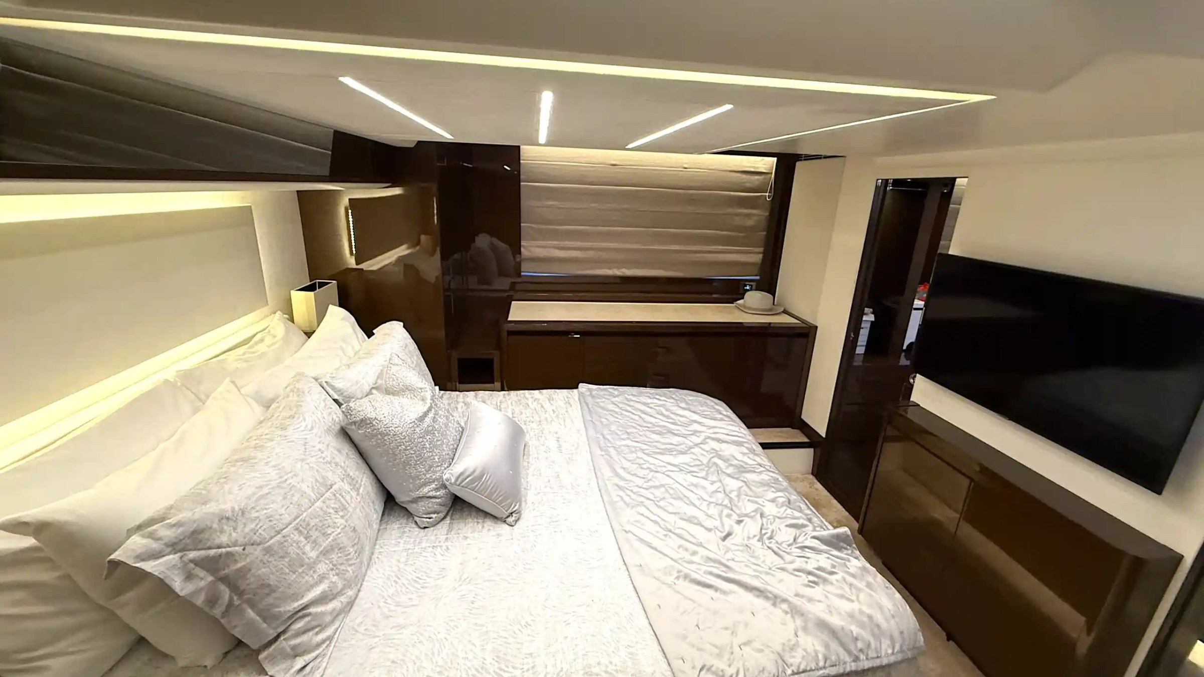 59' Azimut yacht charter master stateroom Anna Maria yacht rental