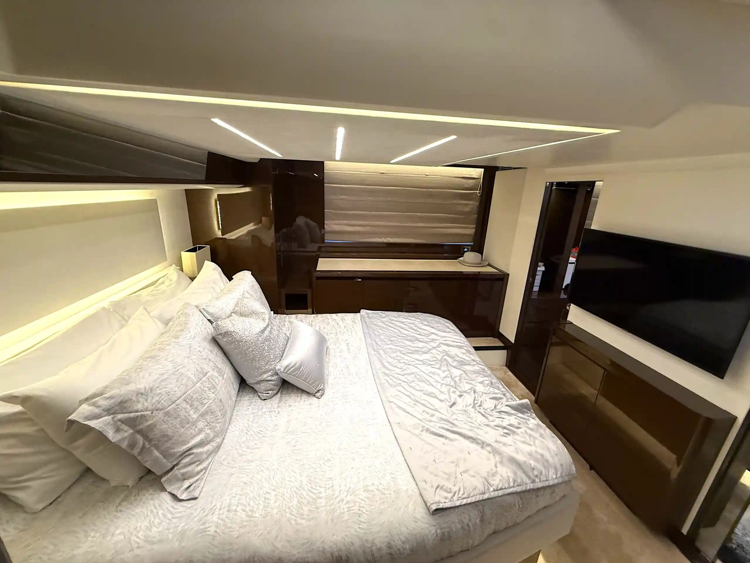 59' Azimut yacht charter master stateroom Anna Maria yacht rental
