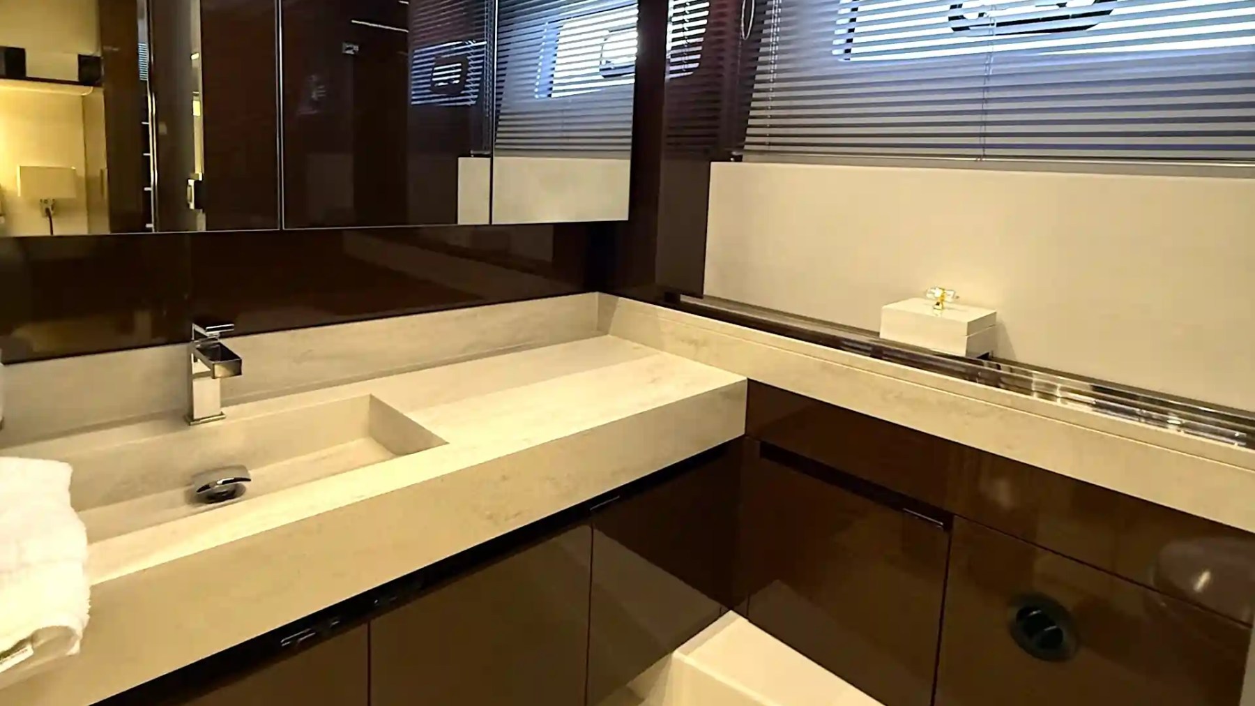 59' Azimut yacht charter bathroom interior Anna Maria yacht rental