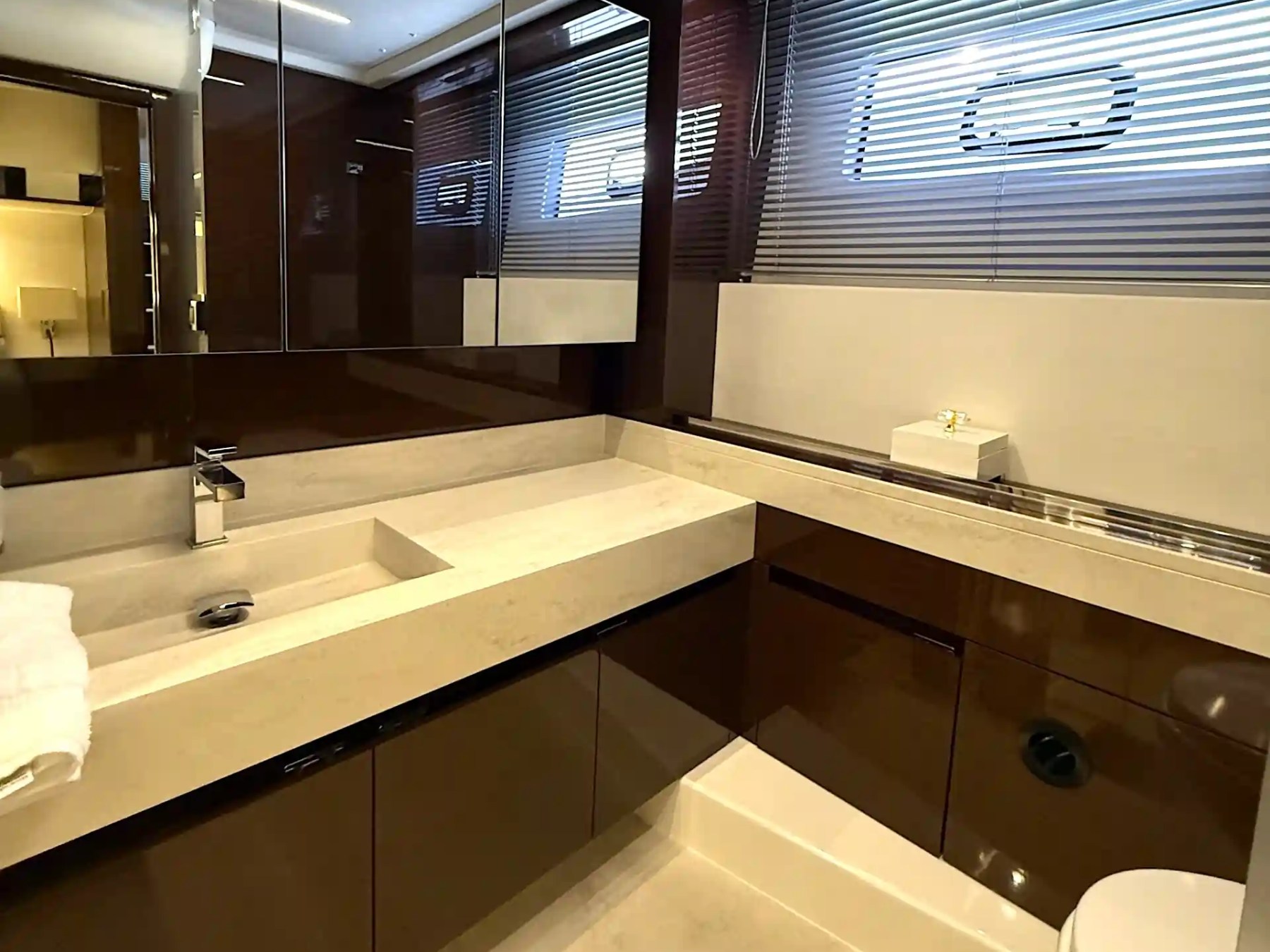59' Azimut yacht charter bathroom interior Anna Maria yacht rental