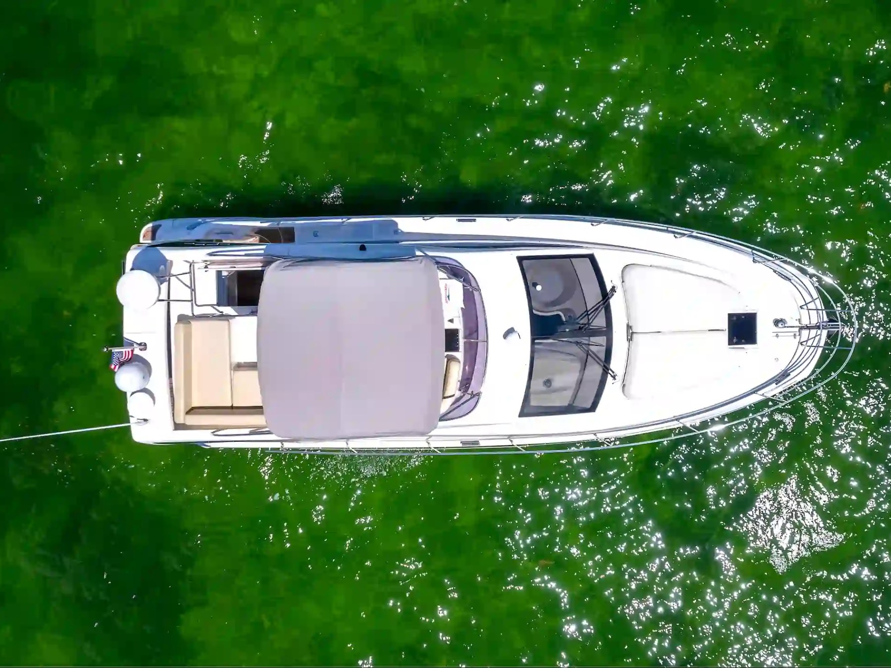 45' Azimut boat rental Hollywood aerial drone top down view Biscayne Bay