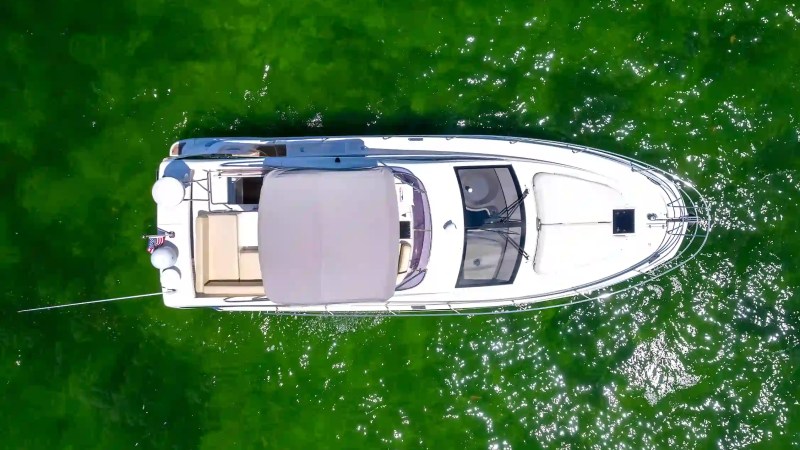 45' Azimut boat rental Hollywood aerial drone top down view Biscayne Bay