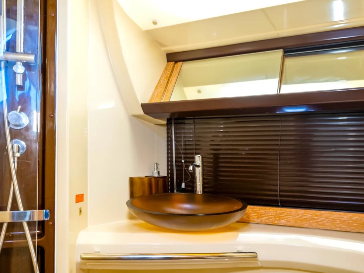 45' Azimut boat rental Hollywood bathroom interior sink vanity and shower
