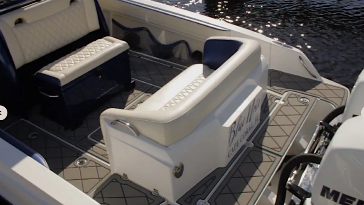 Nor-Tech Boat Rental with premium aft cockpit seating and spacious open deck layout.